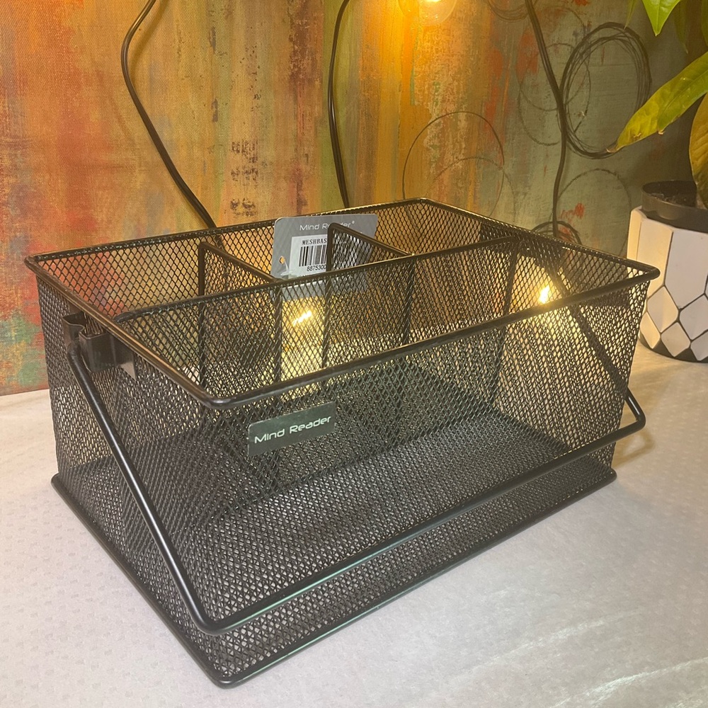Mind Reader Storage Basket Organizer, Black, 1 ct 6.38 x 9.5 x 4.5 inches